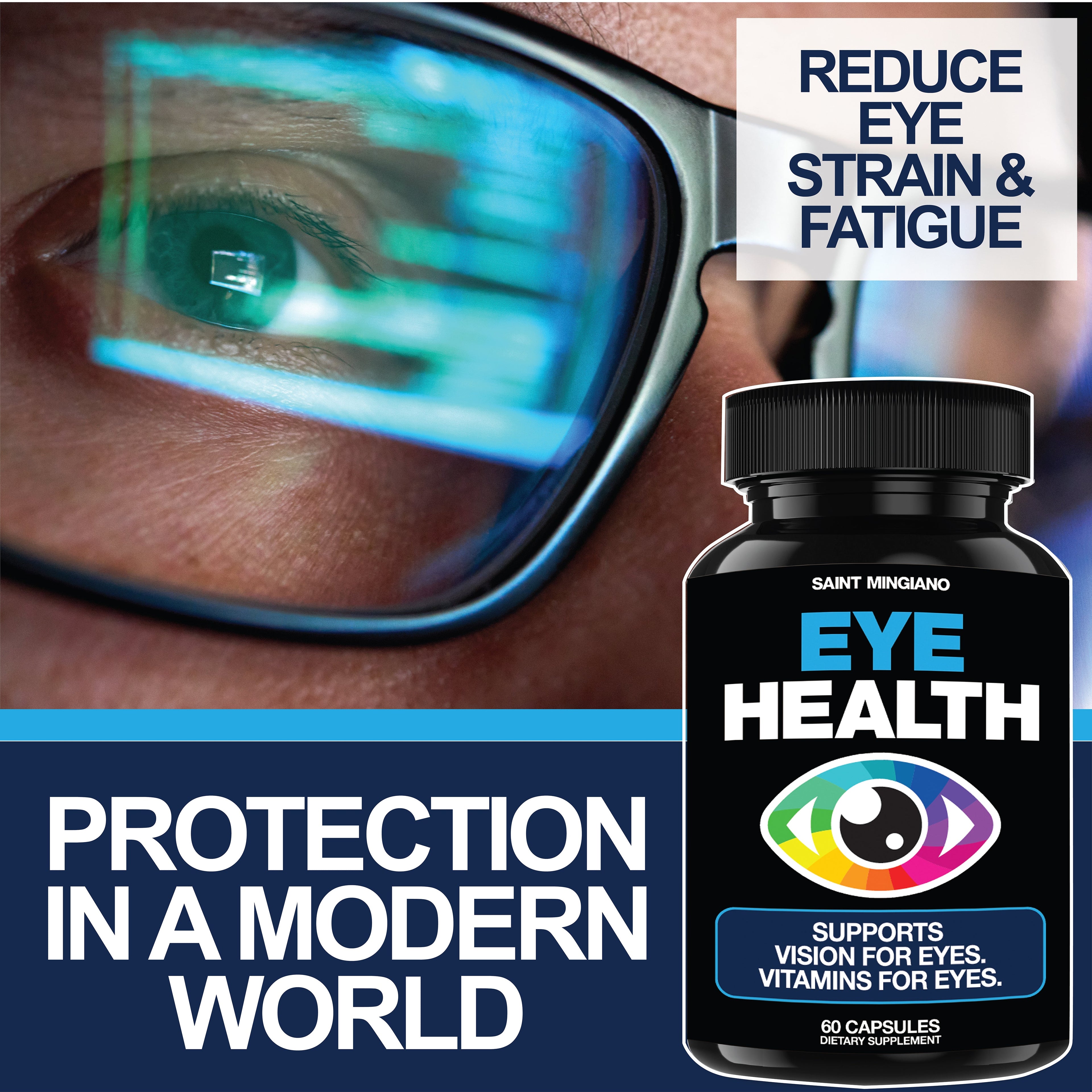 Eye Health & Vision Vitamins Supplement 60 Capsules